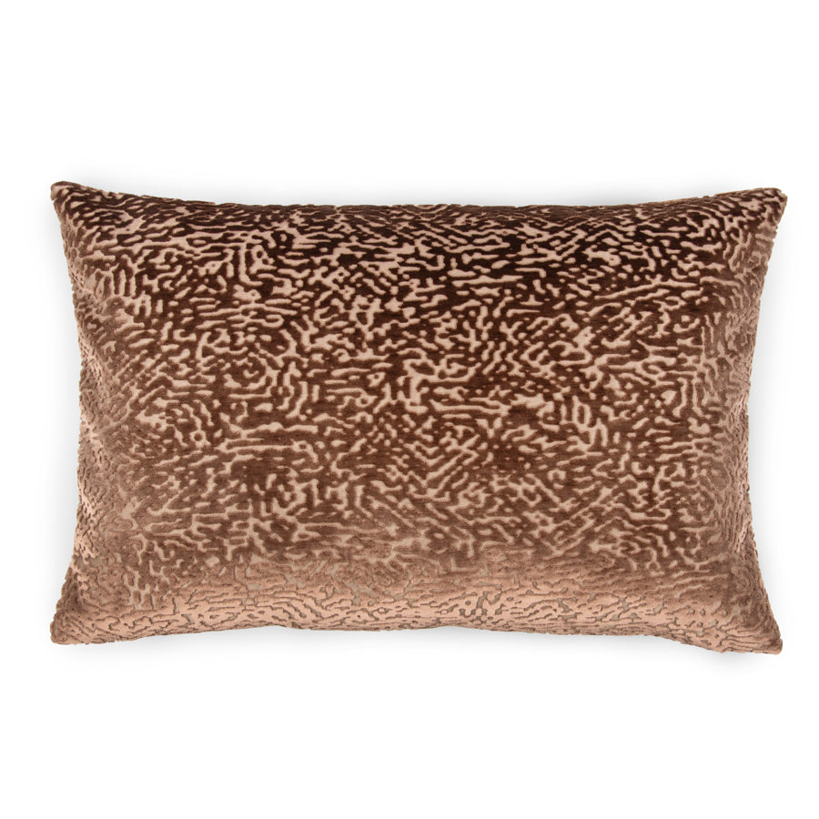 Velvet cushion cover with abstract pattern