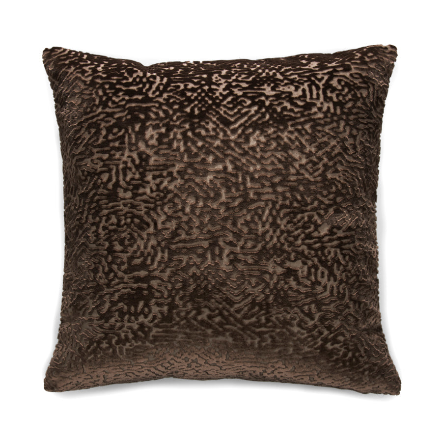 Velvet cushion cover with abstract pattern