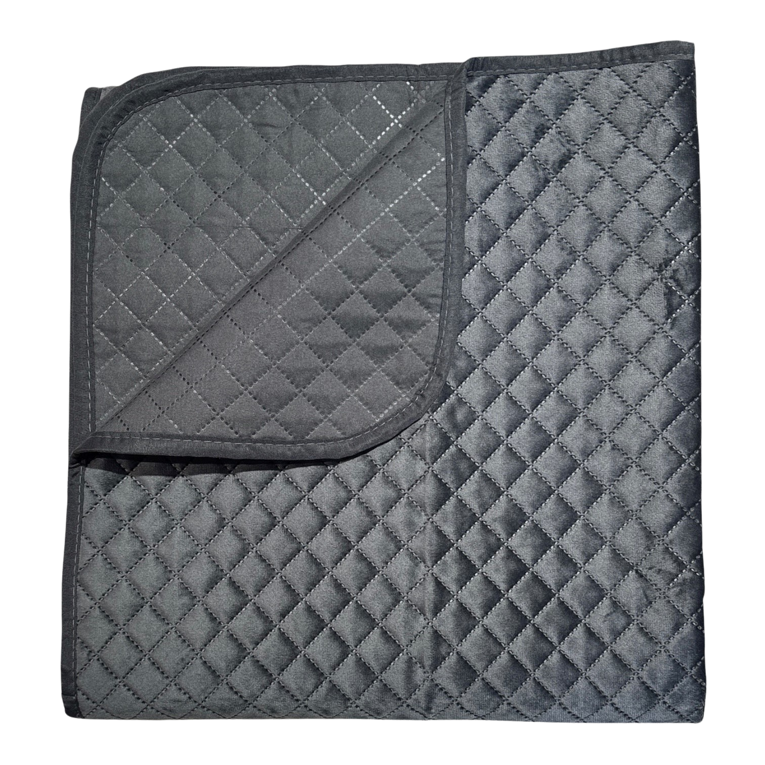 Quilted velvet throw