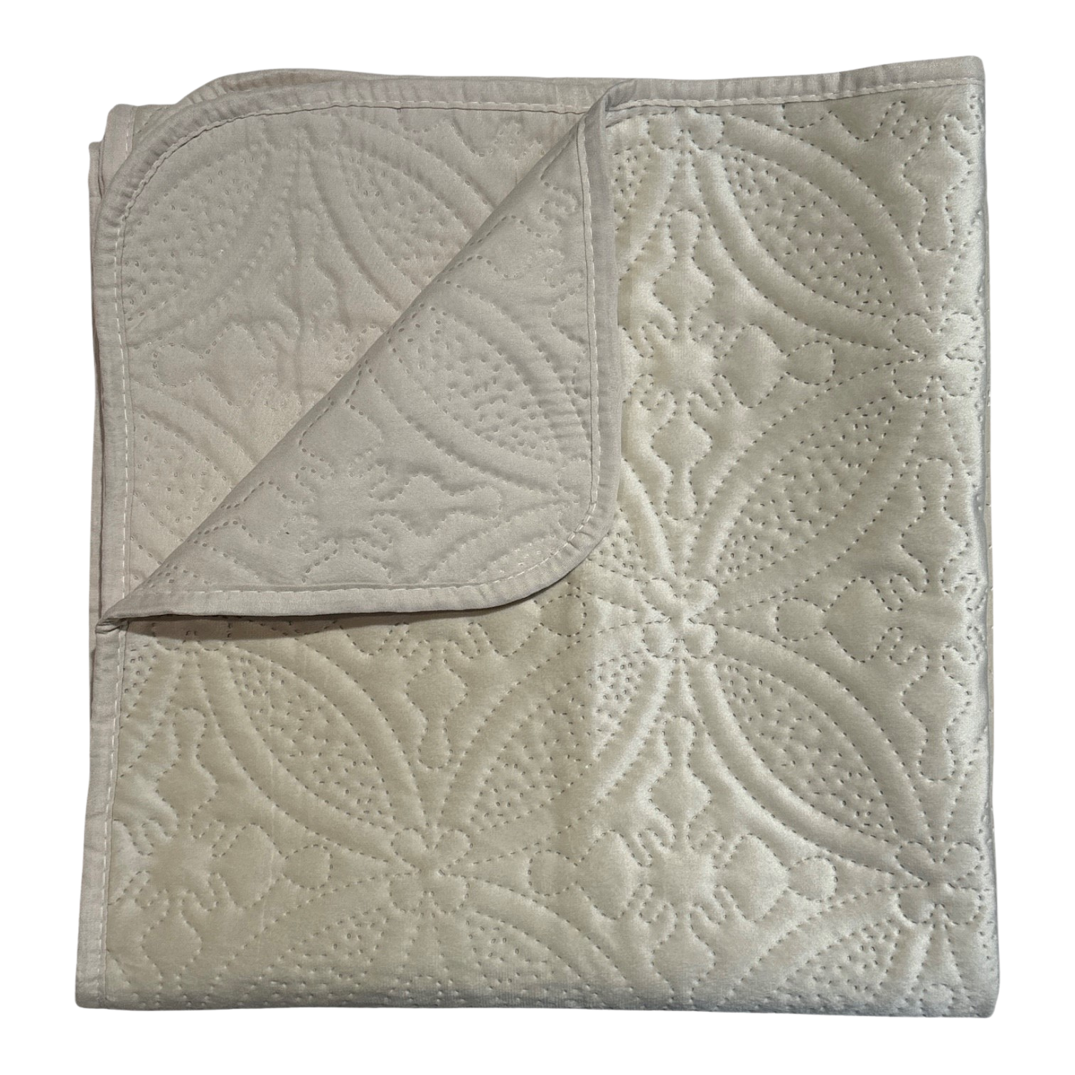 Quilted velvet throw