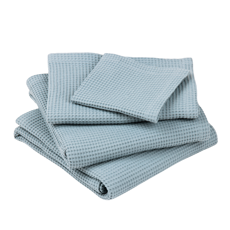 Waffle piqué cloths, organic cotton