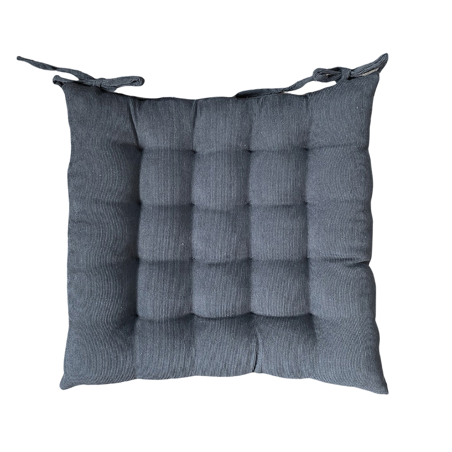 Cord seat cushion, with ribbon