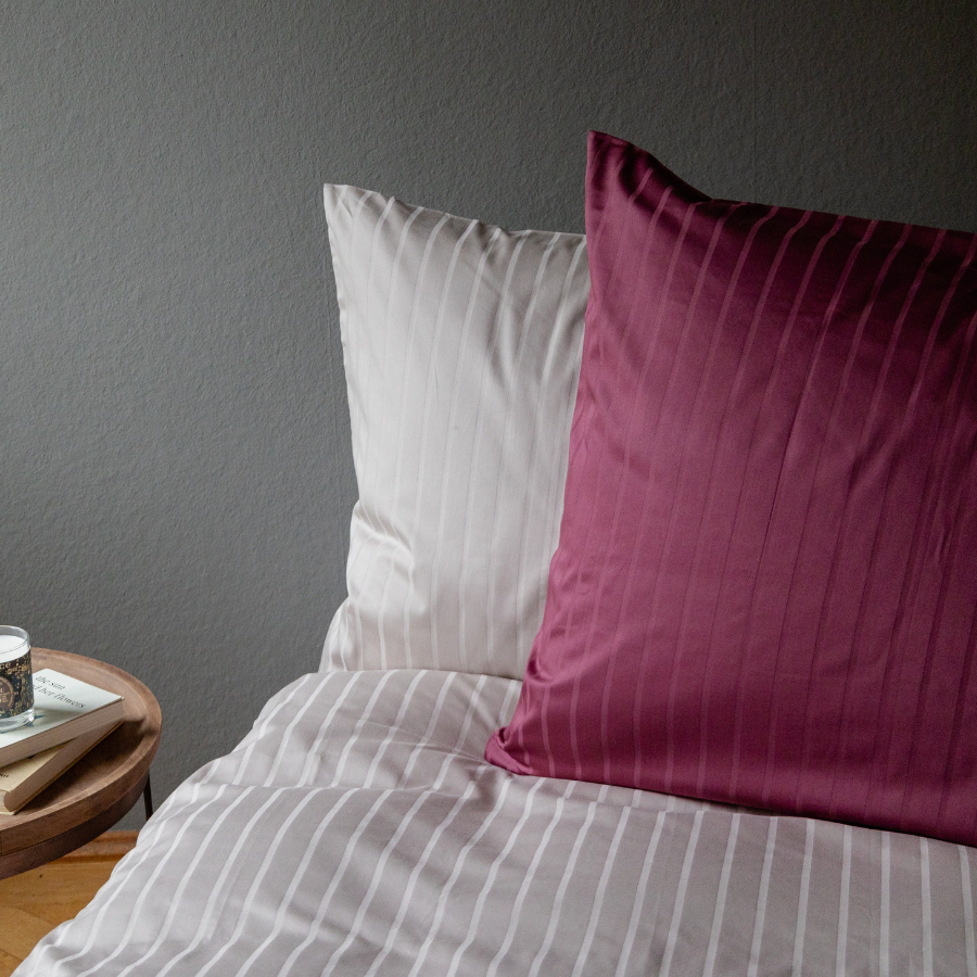 Jacquard bed linen stripes, organic cotton