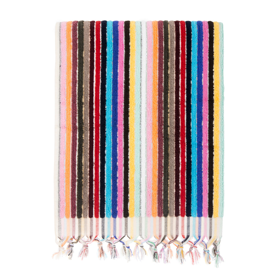 Terry bath towels multi-strip, pure cotton