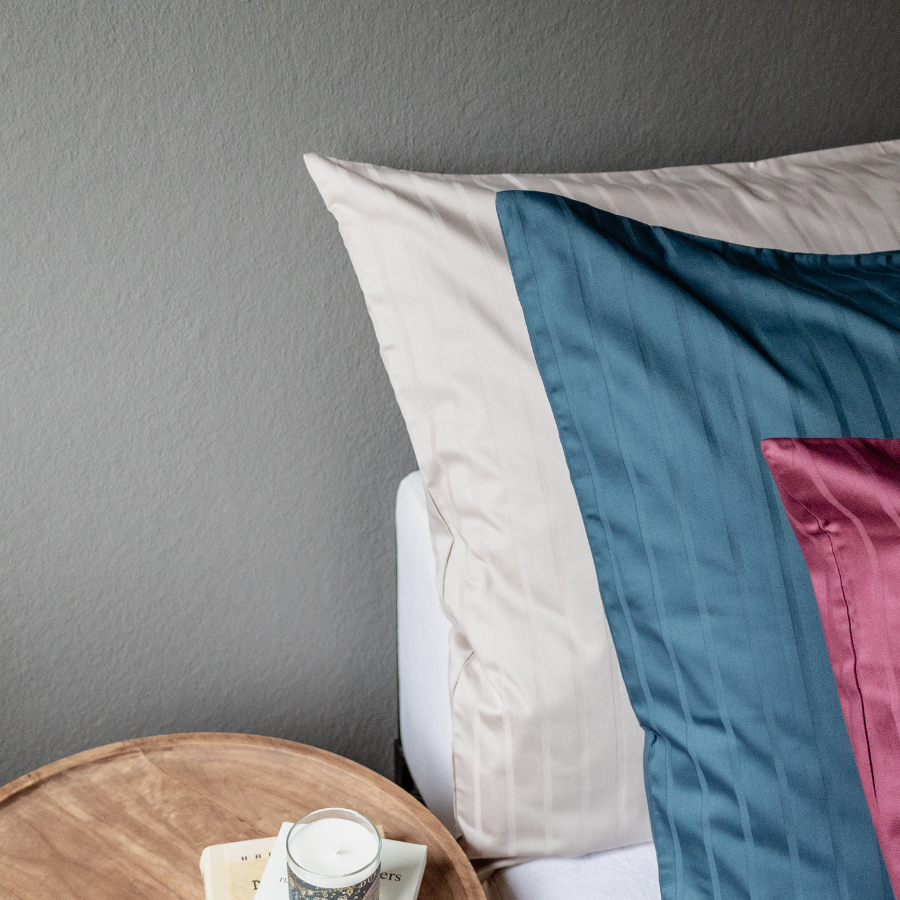 Jacquard cushion covers stripes, organic cotton