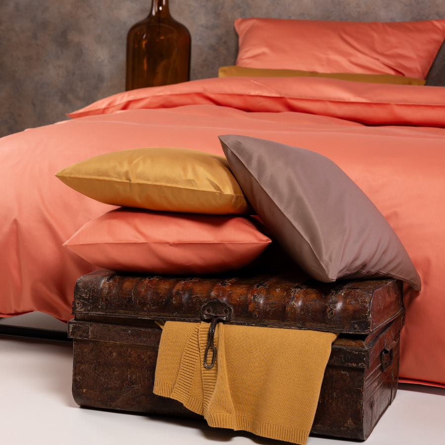 Fine satin cushion covers, organic cotton