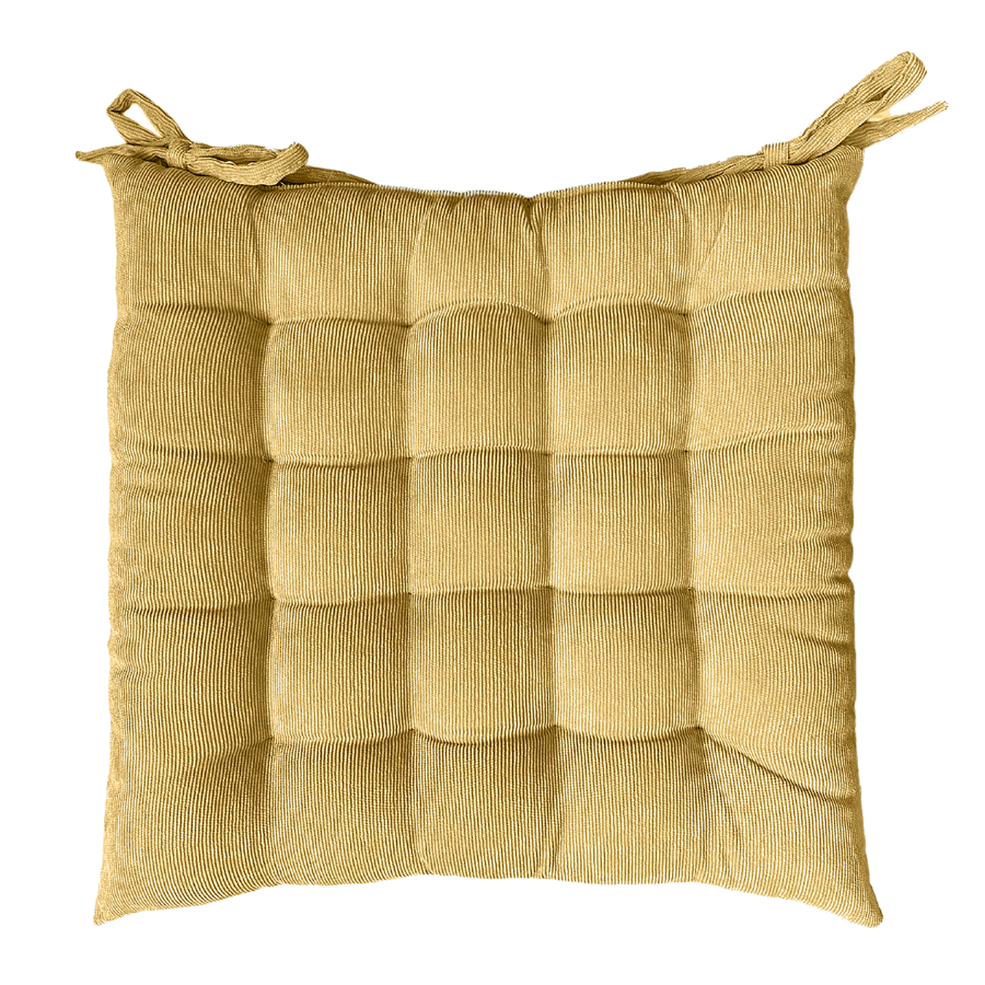 Cord seat cushion, with ribbon