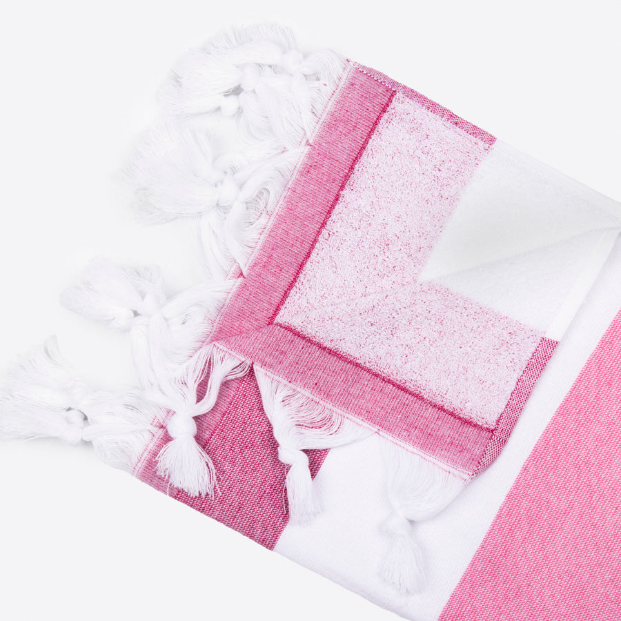 Hamam terry towel reversible block stripe