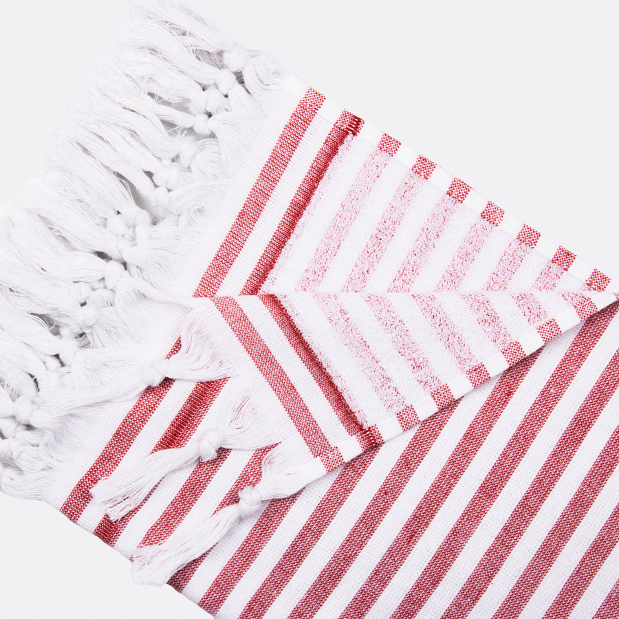 Reversible striped hammam terry towel