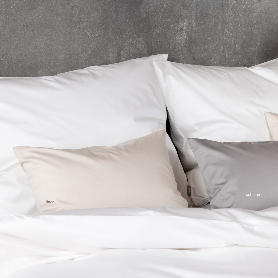 Fine satin cushion covers, organic cotton