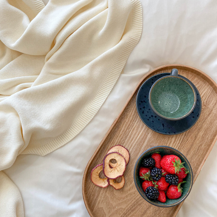 Knitted blanket, organic cotton
