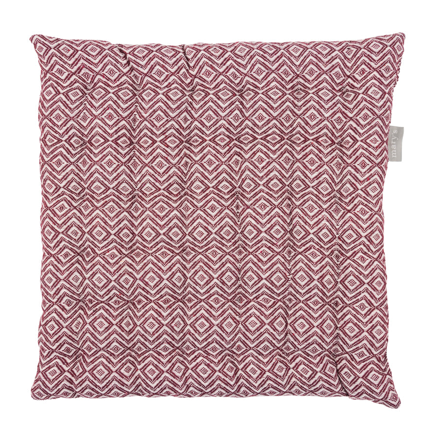 Polycotton seat cushion, made from recycled fabrics from textile production