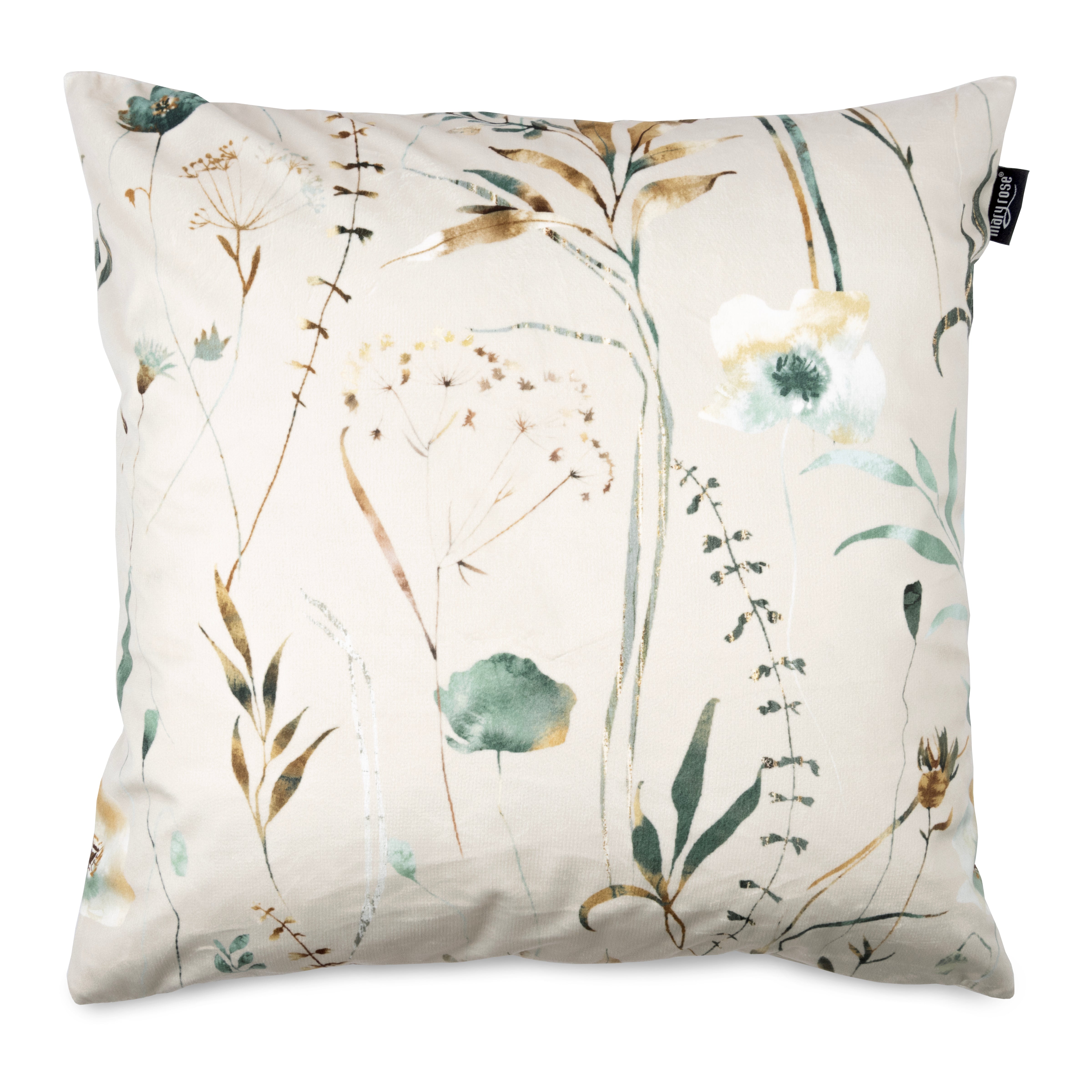 Velvet cushion cover with floral pattern 50x50 cm