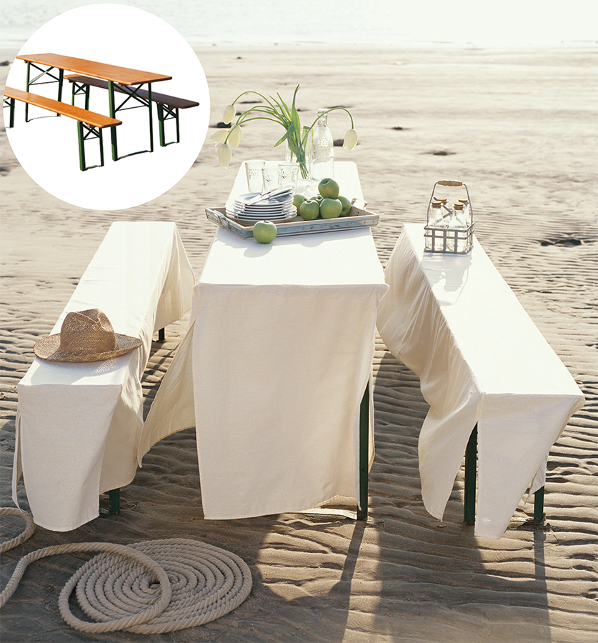 Beer bench set made of polycotton