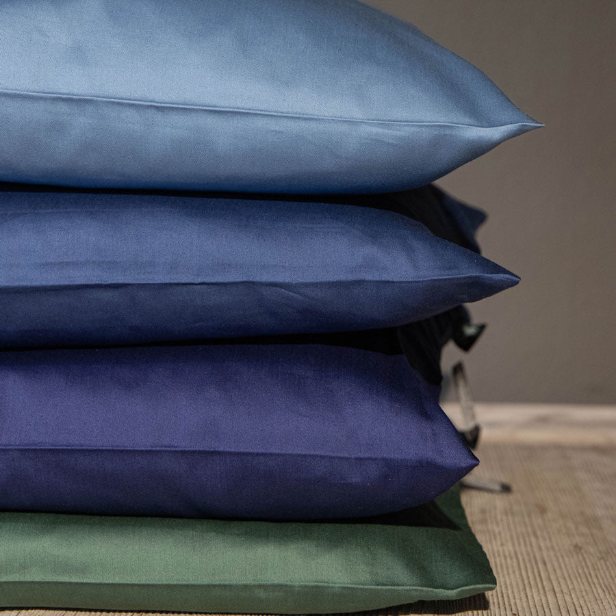 Satin cushion covers, organic cotton