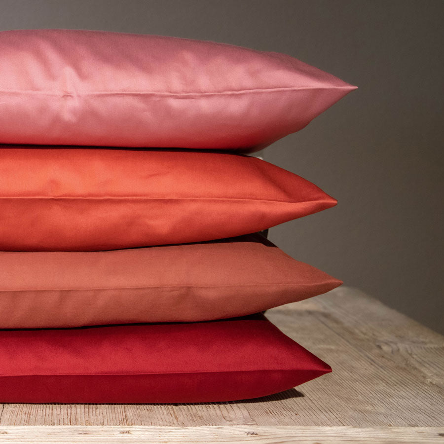Satin cushion covers, organic cotton