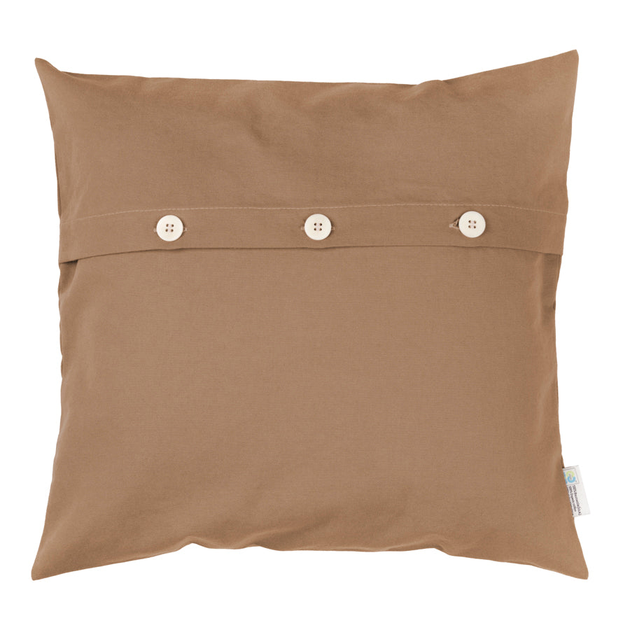 Housse de coussin Panama avec boutons en noix de cajou, coton bio & Cradle to Cradle Certified® Gold