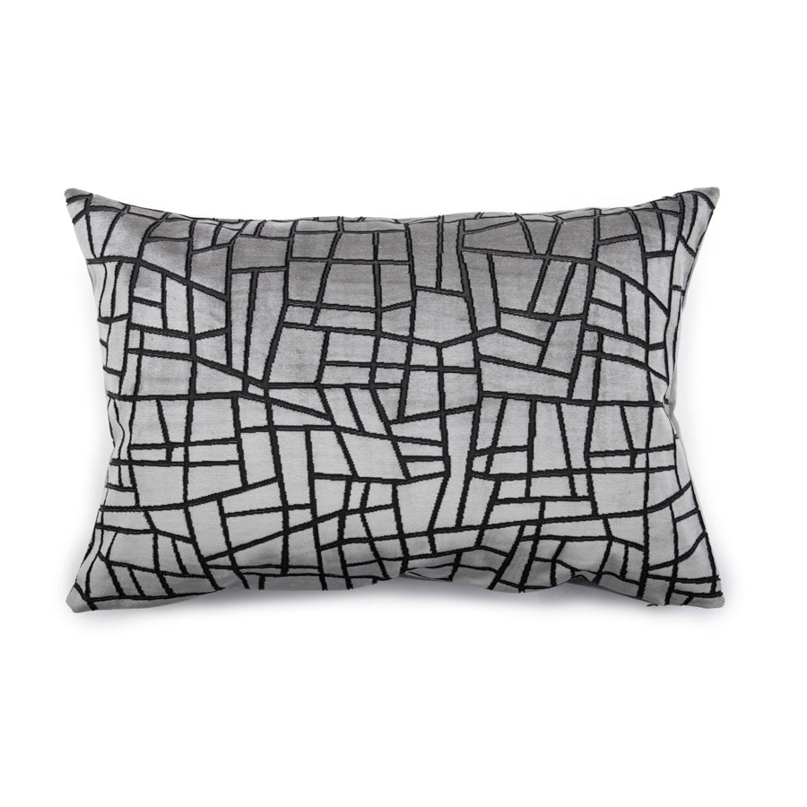 Housse de coussin en velours avec motif mosaïque