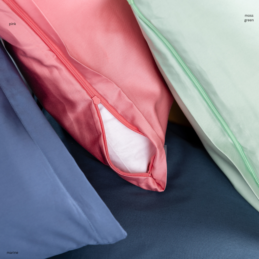 Housses de coussin en satin fin, coton bio