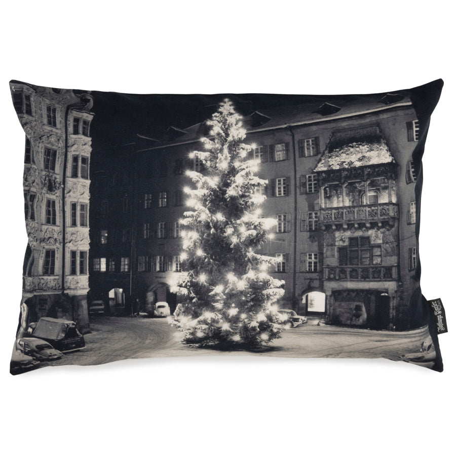 Housse de coussin Panama Goldenes Dachl in Innsbruck an Weihnachten (40x60)
