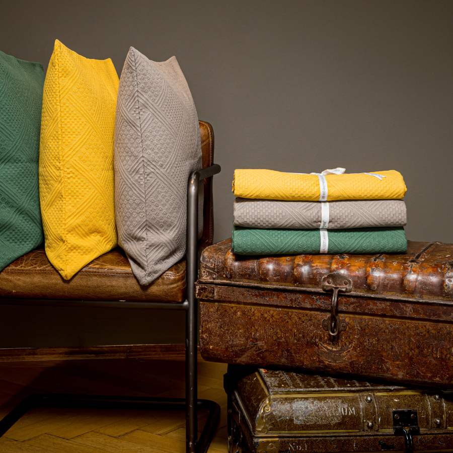 Housses de coussin jacquard, bio