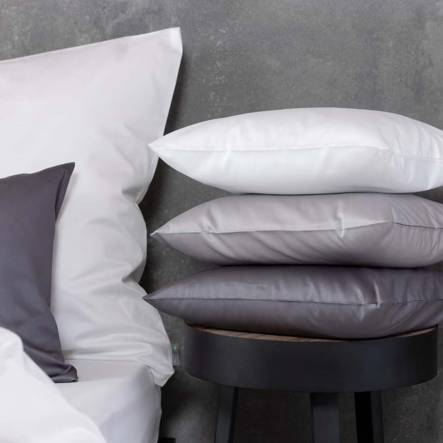 Housses de coussin en satin fin, coton bio