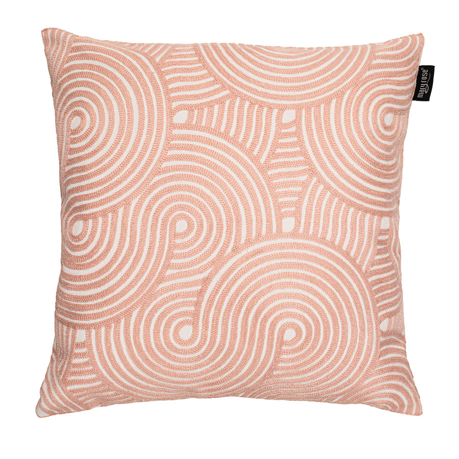Housse de coussin brodée avec motif à volants