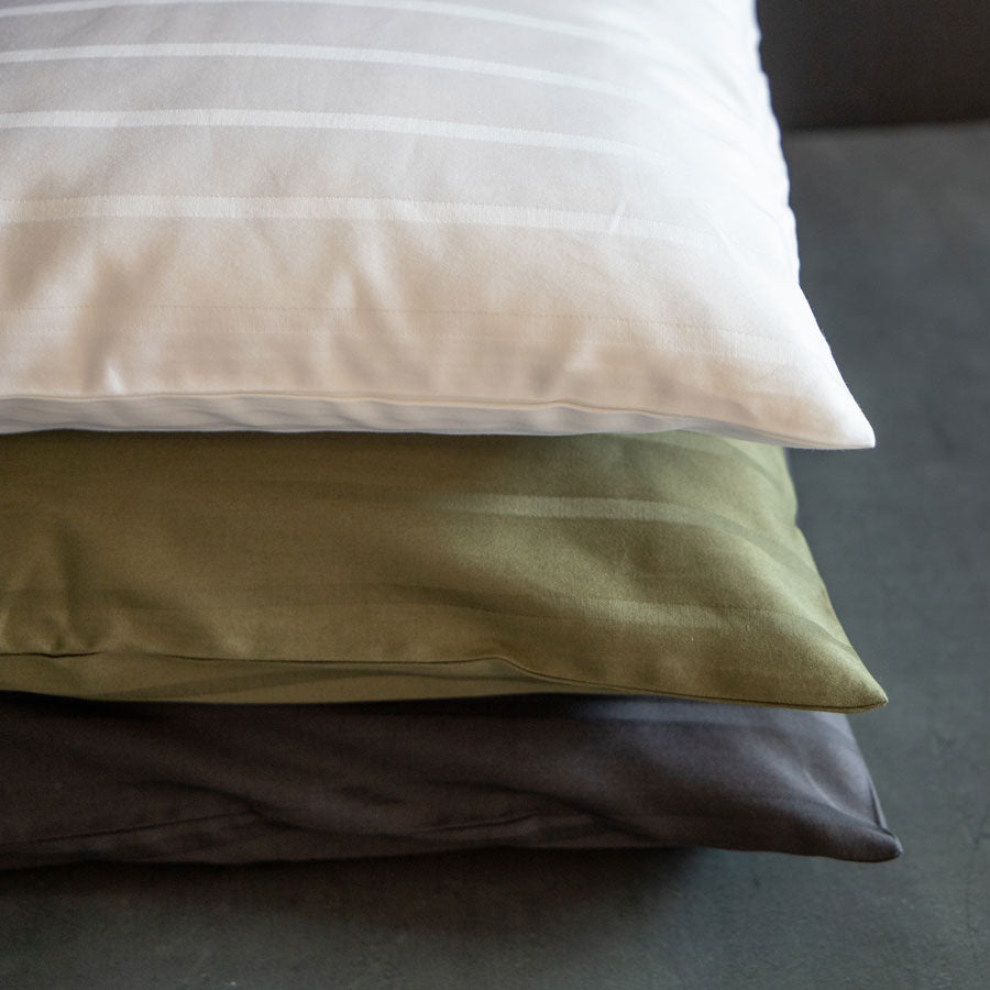 Housses de coussin jacquard rayures, coton bio