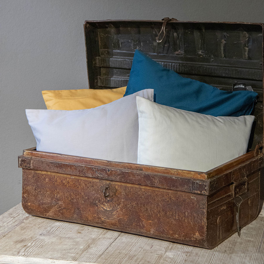Housses de coussin en satin, coton bio