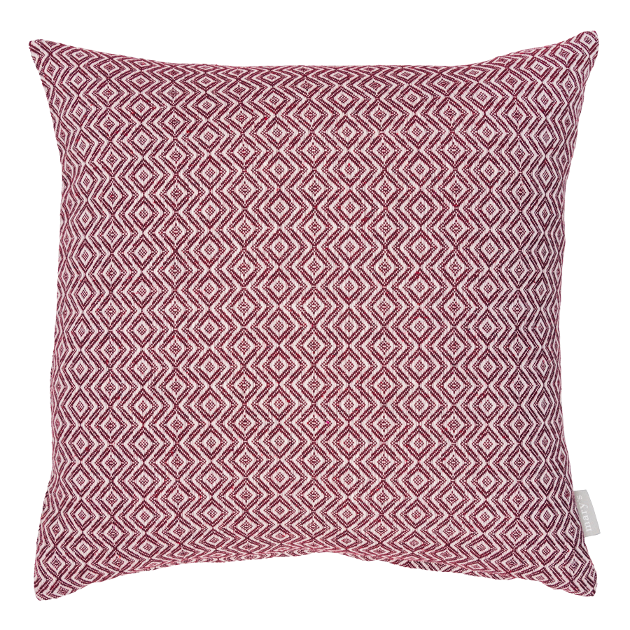 Cuscino decorativo in policotone, rivestimento realizzato con tessuti riciclati provenienti dalla produzione tessile