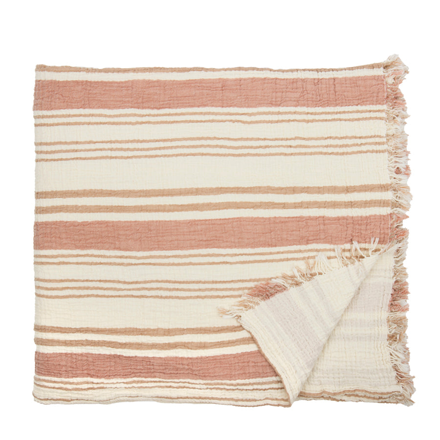 Coperta in mussola a righe, reversibile