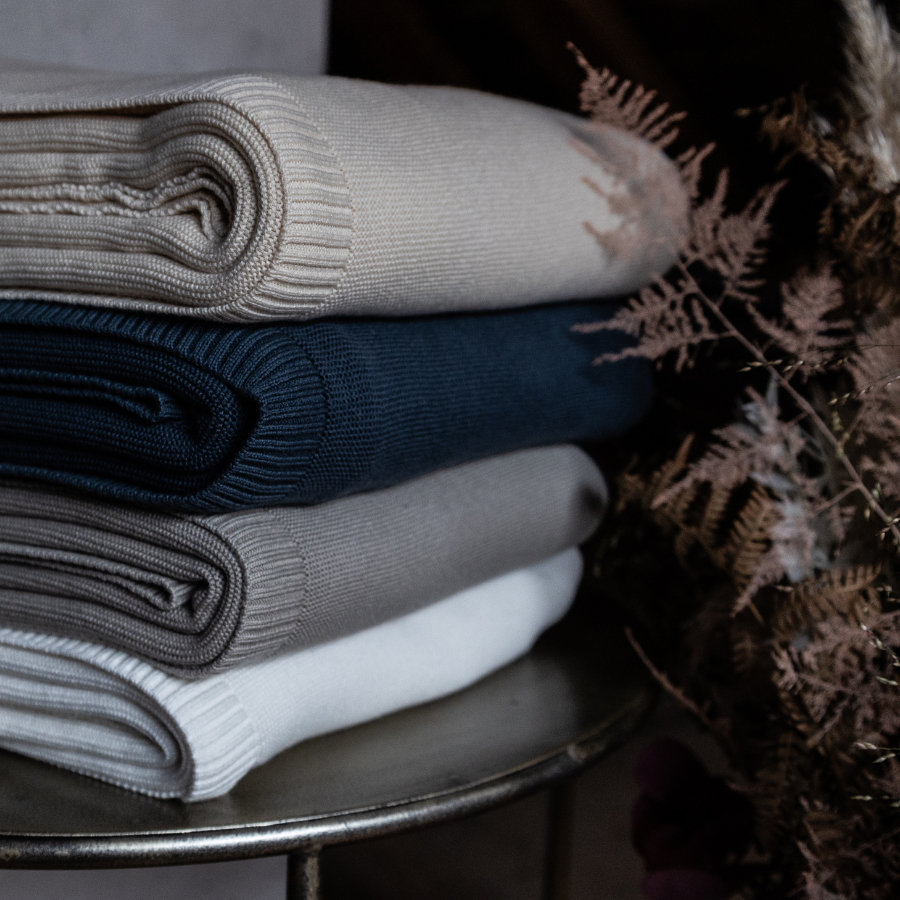 Coperta in maglia, cotone biologico