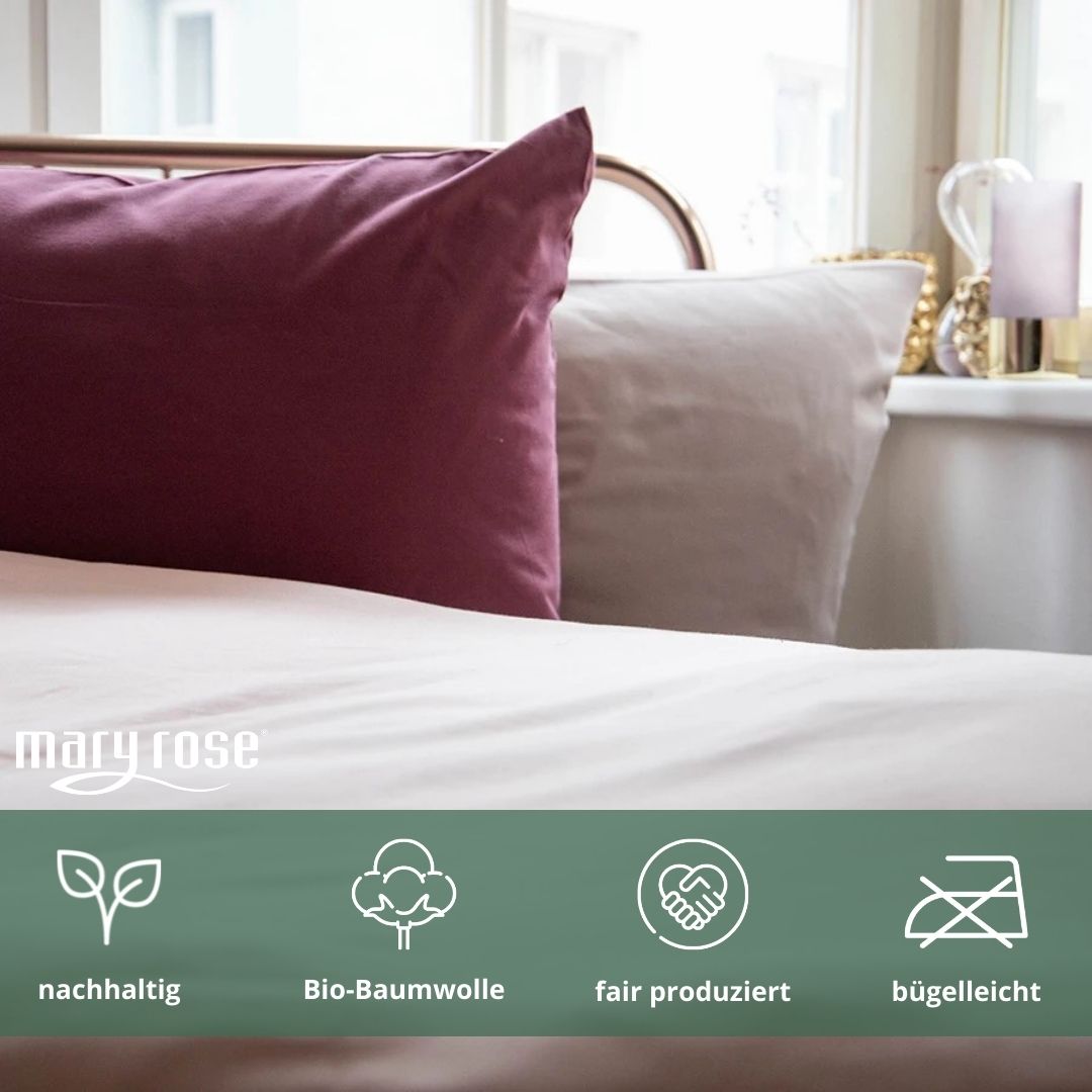 Biancheria da letto reversibile in raso e flanella, cotone biologico